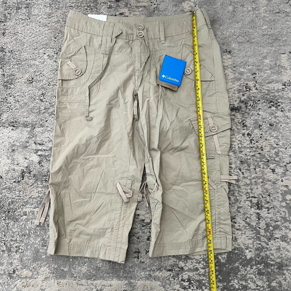 Columbia Calimesa Knee Pant Cargo Capri 6W 18L Beige Roll Up Outdoor Hiking Fish